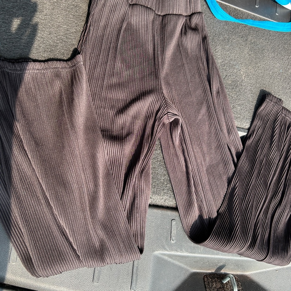 SHEIN Black Ribbed Pants
